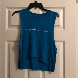 First Phorm Blue Crop Muscle Tank